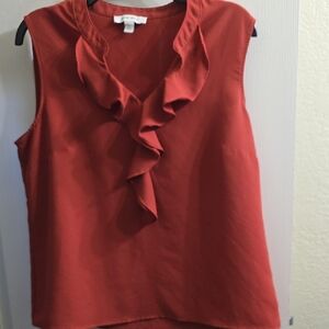 Nine West Sleeveless Blouse with Ruffle Size L